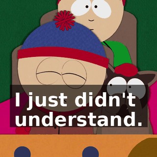 I just didn't understand.