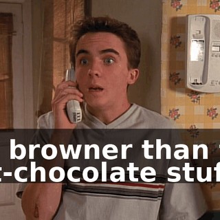 It's browner than the not-chocolate stuff.