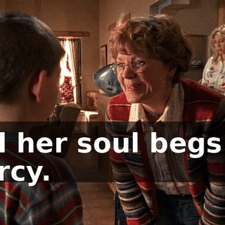and her soul begs for mercy.