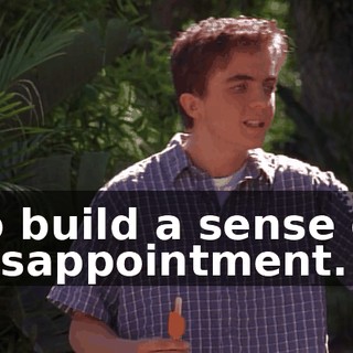 to build a sense of disappointment...