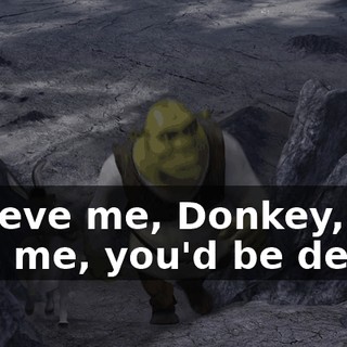 Believe me, Donkey, if it was me, you'd be dead.