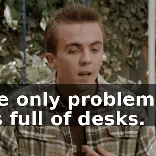The only problem is, it's full of desks.