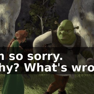 - I'm so sorry. - Why? What's wrong?