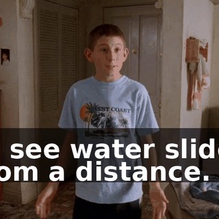 to see water slides from a distance.