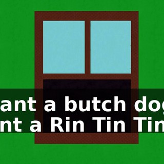 I want a butch dog. I want a Rin Tin Tin.