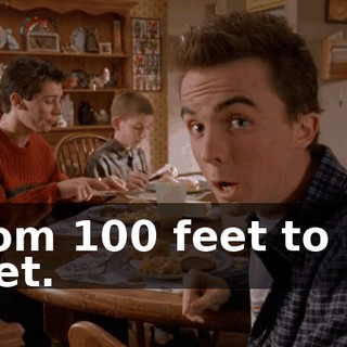 from 100 feet to 50 feet.