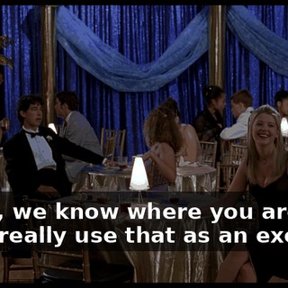 Finch, we know where you are, but can't really use that as an excuse.