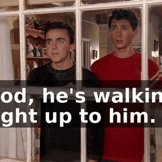 God, he's walking right up to him.