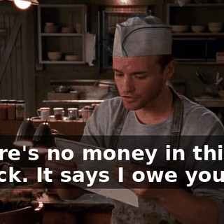 There's no money in this check. It says I owe you $14.