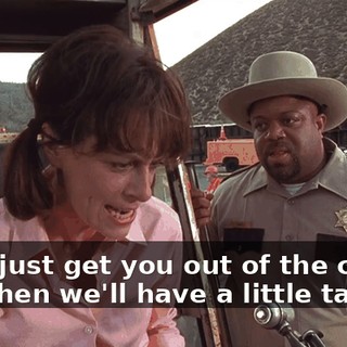 Let's just get you out of the crane, and then we'll have a little talk.