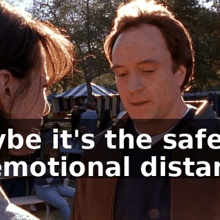 Maybe it's the safety of emotional distance.