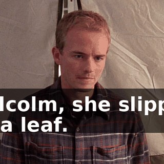 Malcolm, she slipped on a leaf.