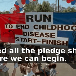 I need all the pledge sheets before we can begin.