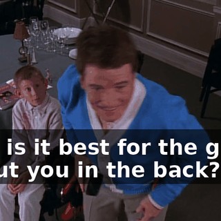 Why is it best for the group to put you in the back?