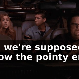 and we're supposed to follow the pointy end.