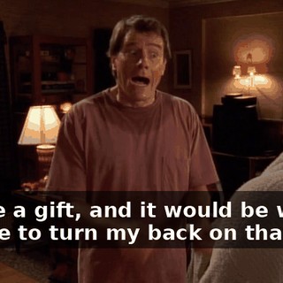 I have a gift, and it would be wrong for me to turn my back on that.