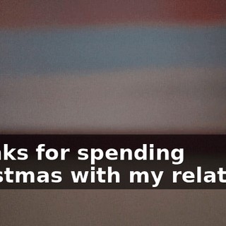 Thanks for spending Christmas with my relatives.
