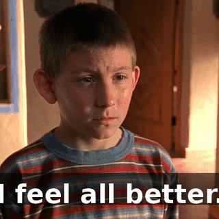 I feel all better.