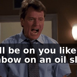 I will be on you like a rainbow on an oil slick!
