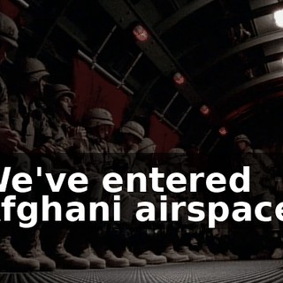 We've entered Afghani airspace.