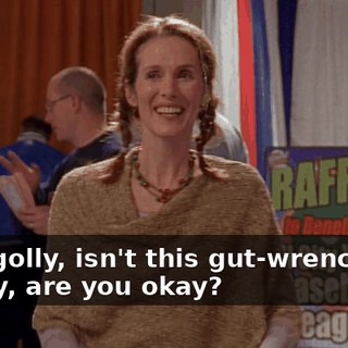 - My golly, isn't this gut-wrenching? - Polly, are you okay?