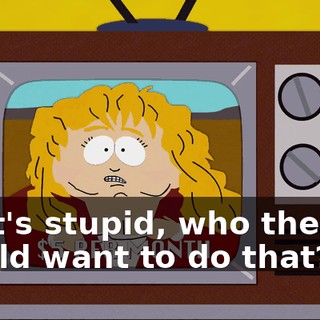 That's stupid, who the hell would want to do that?