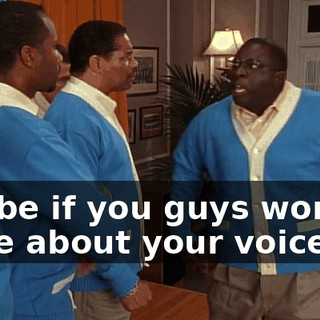 Maybe if you guys worried more about your voices