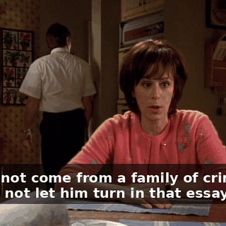 We do not come from a family of criminals. You do not let him turn in that essay.