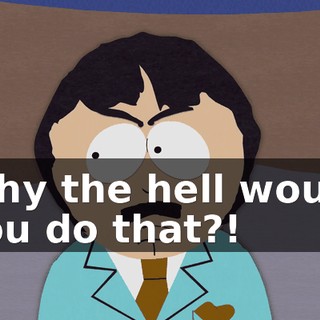 Why the hell would you do that?!
