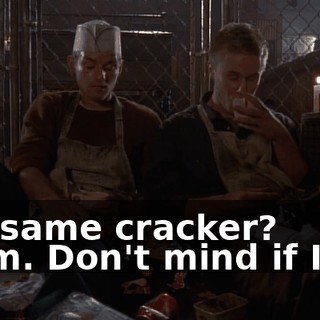 - Sesame cracker? - Mm. Don't mind if I do.