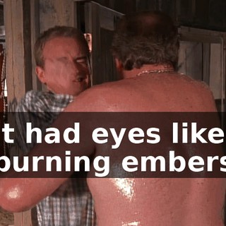 It had eyes like burning embers