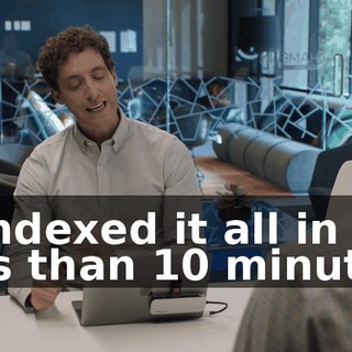 it indexed it all in less than 10 minutes,