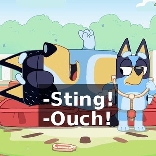 -Sting! -Ouch!