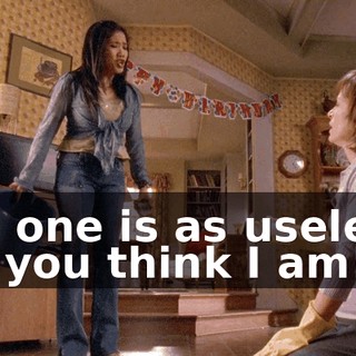 No one is as useless as you think I am!