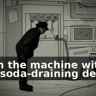 from the machine with our soda-draining device