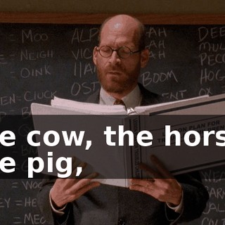 the cow, the horse, the pig,