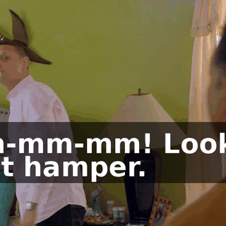 Mm-mm-mm! Look at that hamper.