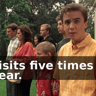 visits five times a year.