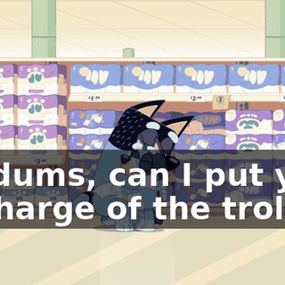 Diddums, can I put you in charge of the trolley?