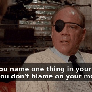 Can you name one thing in your life that you don't blame on your mother?