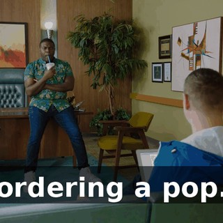 ordering a pop.