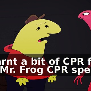 I learnt a bit of CPR from the Mr. Frog CPR special.