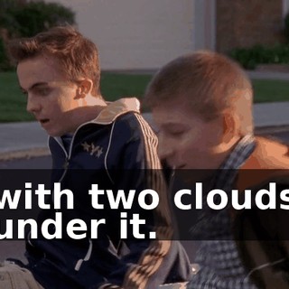 with two clouds under it.