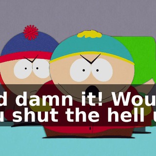 God damn it! Would you shut the hell up?