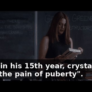 now, in his 15th year, crystallized with the pain of puberty".