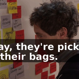 Okay, they're picking up their bags.