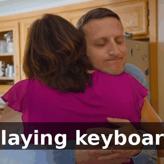 [playing keyboard]