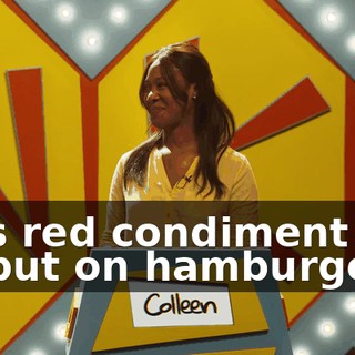 This red condiment can be put on hamburgers.