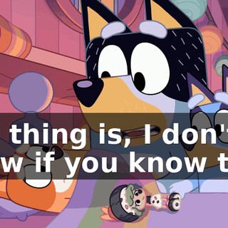 The thing is, I don't know if you know this,
