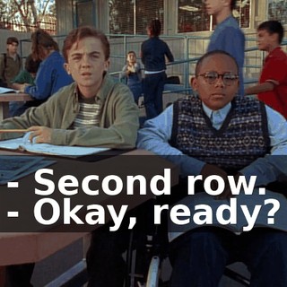 - Second row. - Okay, ready?